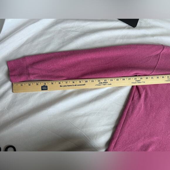 PETER MILLAR Tri Blend Melange Quarter Zip Dark Pink Mens Small Golf Tennis Date - Picture 9 of 9